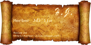 Herber Júlia névjegykártya