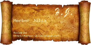 Herber Júlia névjegykártya